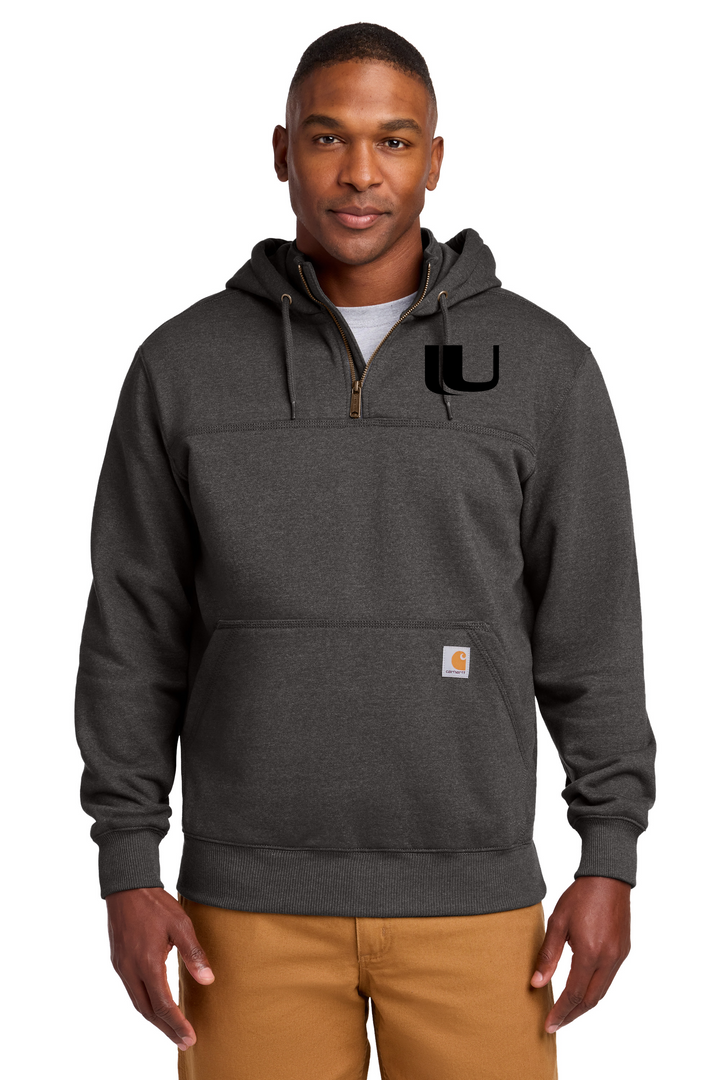 Unison EMBROIDERED Carhartt Rain Defender Heavyweight Hooded Zip Mock Sweatshirt. CT100617