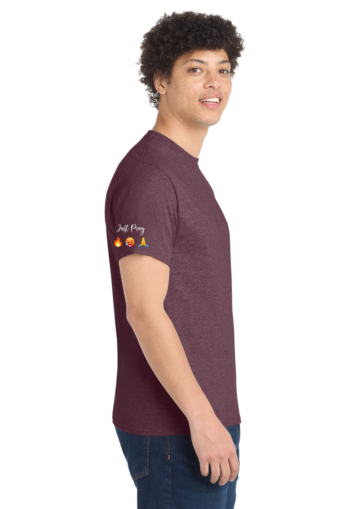 Left Design - Heather Athletic Maroon
