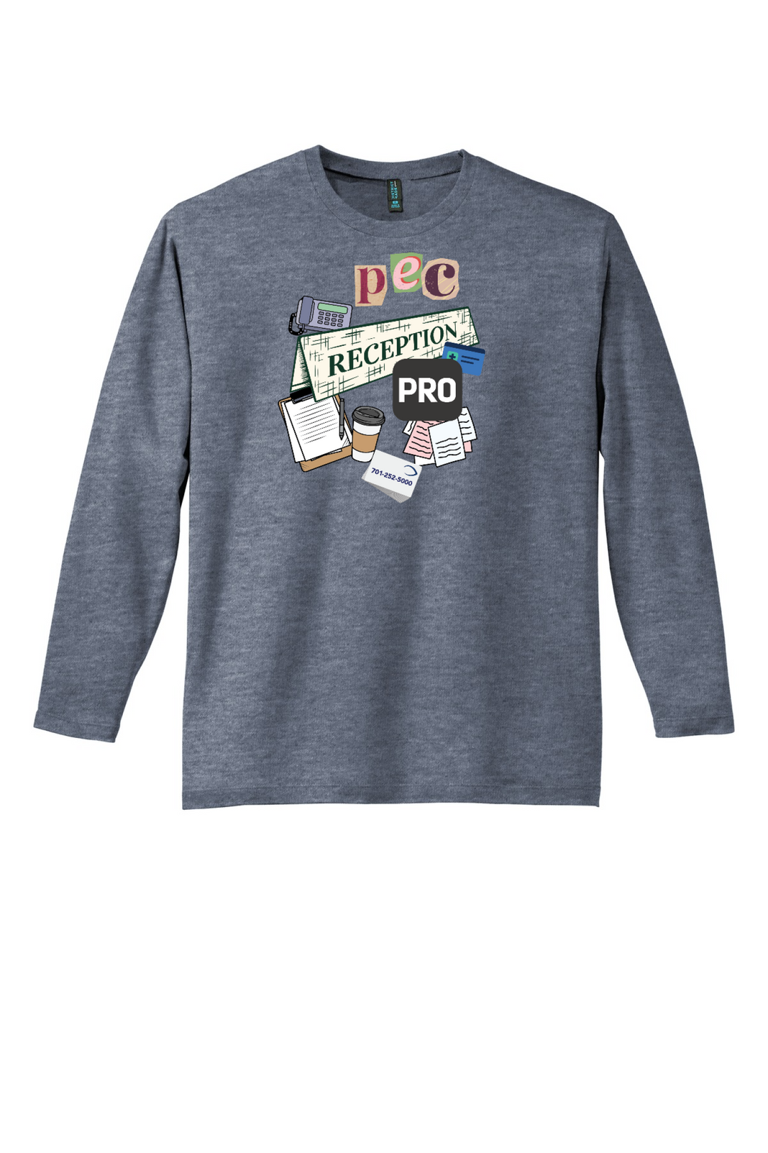 Front Design - Heathered Navy