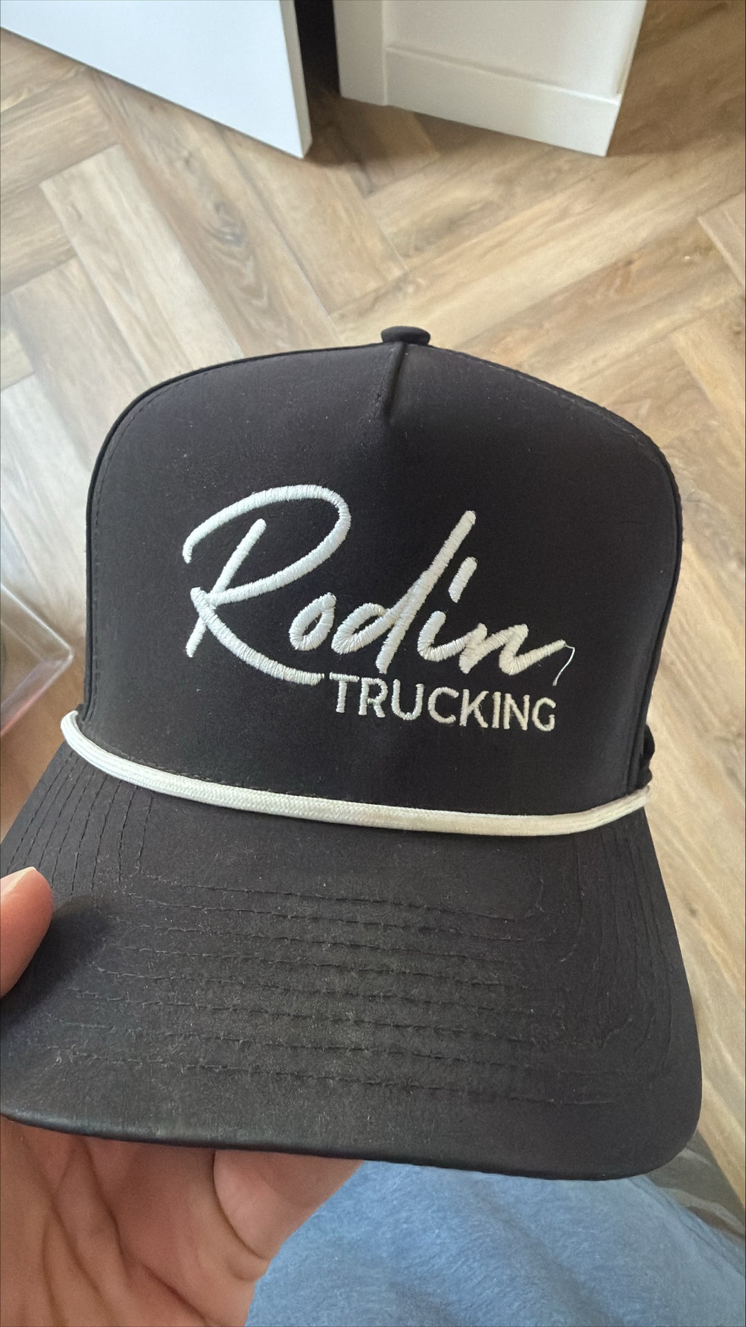 Rodin trucking logo embroidery (customer supplied hat)